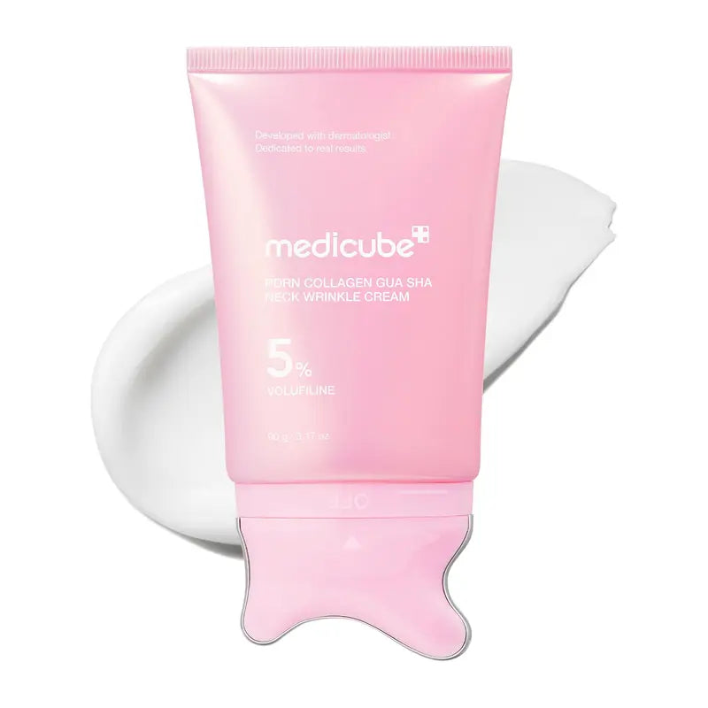 Revitalize Your Skin with Medicube's PDRN Collagen Gua Sha Neck Wrinkle Cream – Firming & Contouring Massage Cream with Built-In Gua Sha Massager for Youthful-Looking Skin