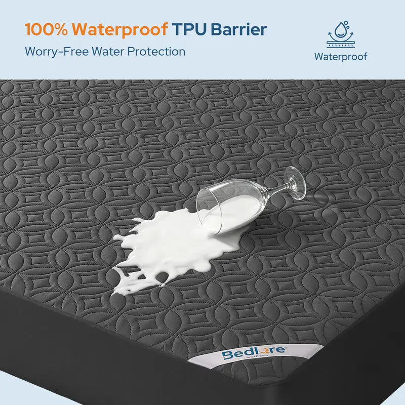 Transform Your Sleep with the BEDLORE Big Copper Coin Pattern Waterproof Mattress Protector – Soft, Dirt-Proof Fabric & Deep Pocket Fit for Ultimate Comfort!