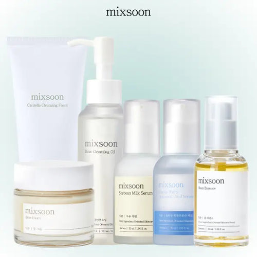 Mixsoon Hydration Full Care Set | Bean, Centella, Hyaluronic Acid, and Soybean Milk | 6-Step Daily Glass Skin Routine | Vegan-Certified Korean Skincare Collection