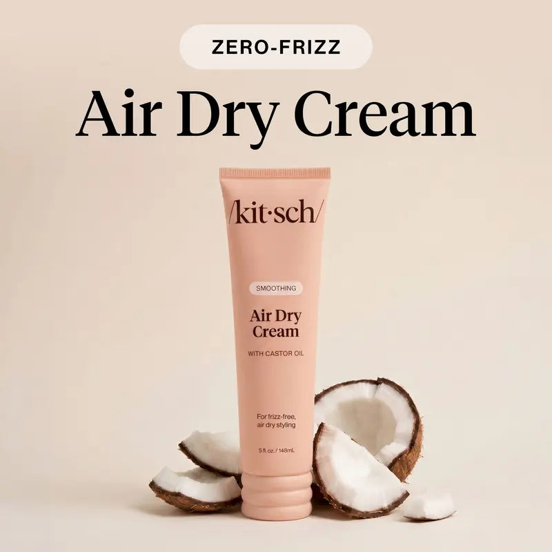 Kitsch Smoothing Air Dry Cream with Castor Oil - Vegan & Cruelty-Free Formula for Frizz-Free Styling - 5 Fl Oz / 148 Ml