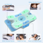 Vipfree Pro 2.0 Cooling Memory Neck Pillow, Adjustable Ergonomic Memory Foam Neck Pillows, Cervical Support