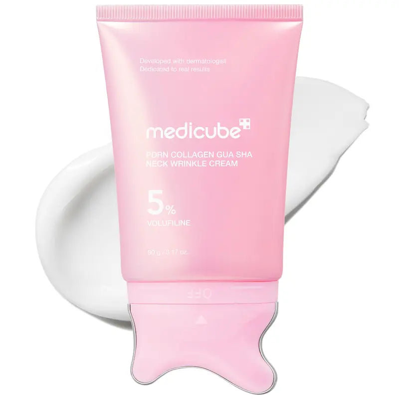Revitalize Your Skin with Medicube's PDRN Collagen Gua Sha Neck Wrinkle Cream – Firming & Contouring Massage Cream with Built-In Gua Sha Massager for Youthful-Looking Skin