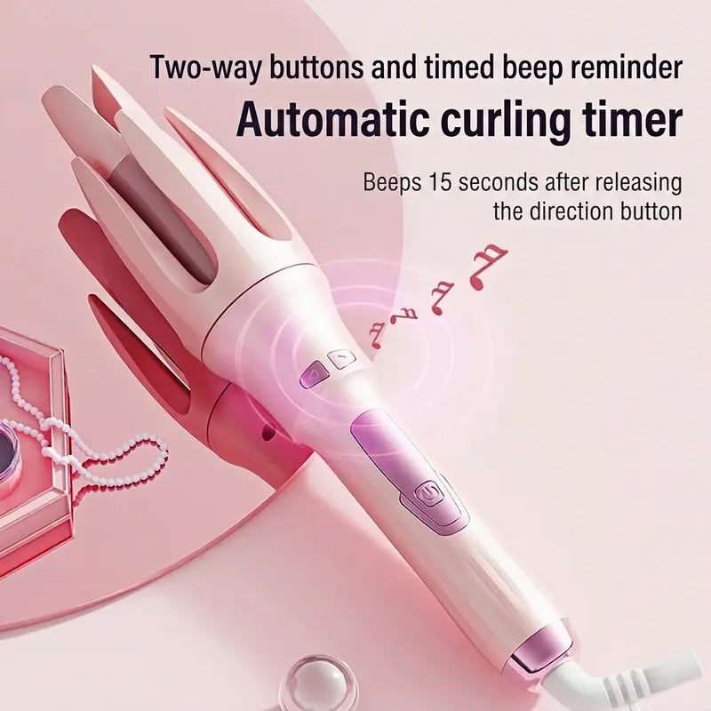 Revolutionary Automatic Hair Curler - 1.25" Styling Tool for Effortless Curls & Waves, Safe Anti-Scald Design, 4 Heat Settings, Quick Heating for Stunning Hairstyles