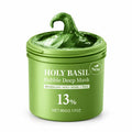 Holy Basil Bubble Deep Mask - Detoxifying Clay Mask with Sparkling Holy Basil & PHA for Pore Cleansing and Blackhead Removal, Korean Wash-Off Treatment for Clearer Skin, 90G