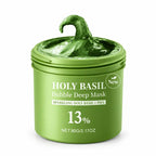 Holy Basil Bubble Deep Mask - Detoxifying Clay Mask with Sparkling Holy Basil & PHA for Pore Cleansing and Blackhead Removal, Korean Wash-Off Treatment for Clearer Skin, 90G