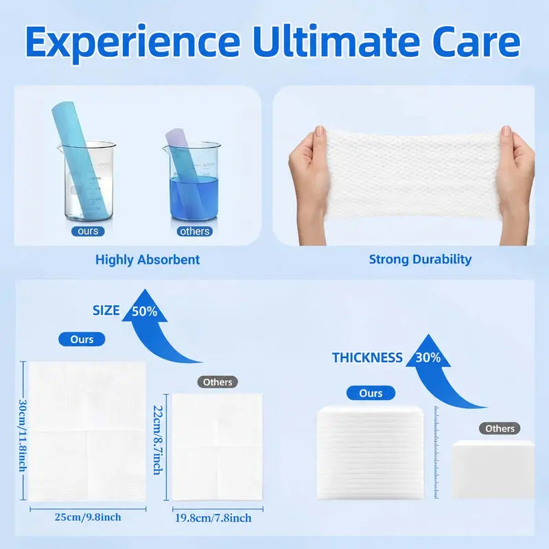 Ultra-Soft Disposable Clean Face Towels - Hypoallergenic Plant Fiber Washcloths, 50 Sheets/Box, Non-Toxic & Durable for Sensitive Skin