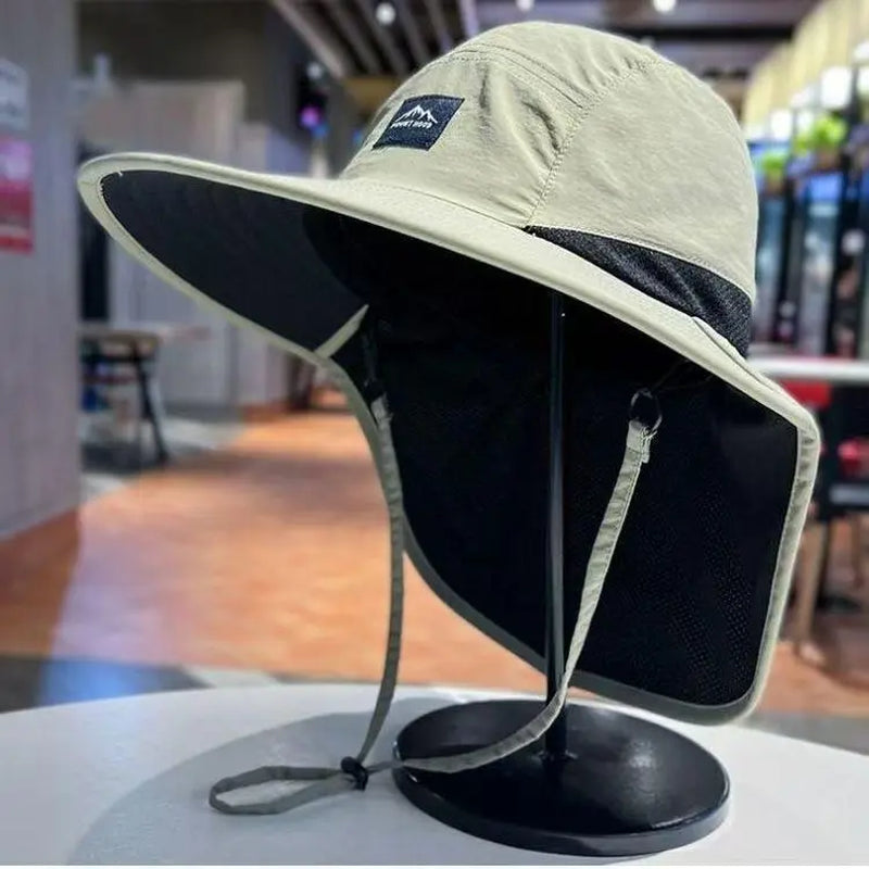 Ultimate Unisex Breathable Sun Hat for Parents and Kids - Wide Brim with Neck Flap for UV Protection, Perfect for Hiking and Camping
