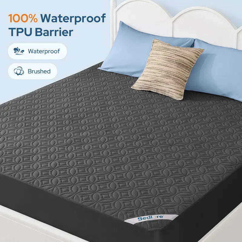 Transform Your Sleep with the BEDLORE Big Copper Coin Pattern Waterproof Mattress Protector – Soft, Dirt-Proof Fabric & Deep Pocket Fit for Ultimate Comfort!