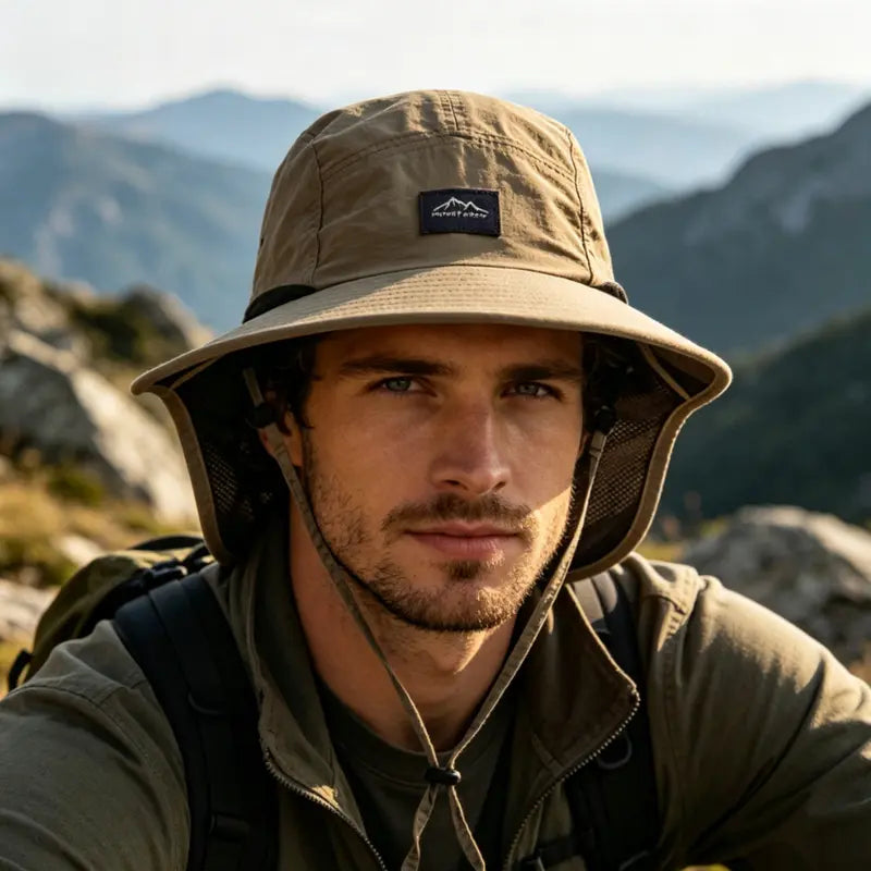 Ultimate Unisex Breathable Sun Hat for Parents and Kids - Wide Brim with Neck Flap for UV Protection, Perfect for Hiking and Camping