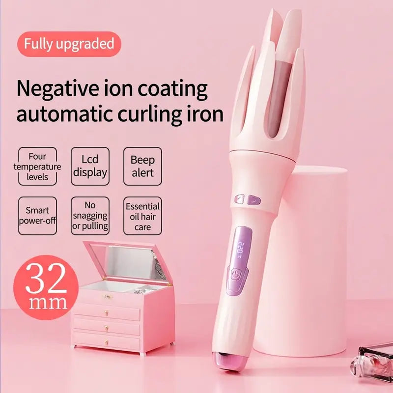 Revolutionary Automatic Hair Curler - 1.25" Styling Tool for Effortless Curls & Waves, Safe Anti-Scald Design, 4 Heat Settings, Quick Heating for Stunning Hairstyles
