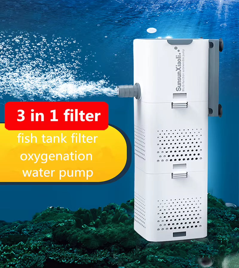 SUNSUN 3-in-1 Mini Aquarium Filter & Oxygen Purifier - Perfect for Fish Tanks!