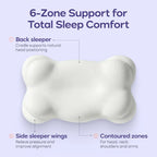 Mellow Sleep | Cloudalign Pillow + FREE Cooling Pillowcase - Ergonomic Cervical Pillow +Dual-Height Memory Foam with Cooling Pillowcase for Side Back & Stomach Sleepers Best Pillow 2025 Awarded