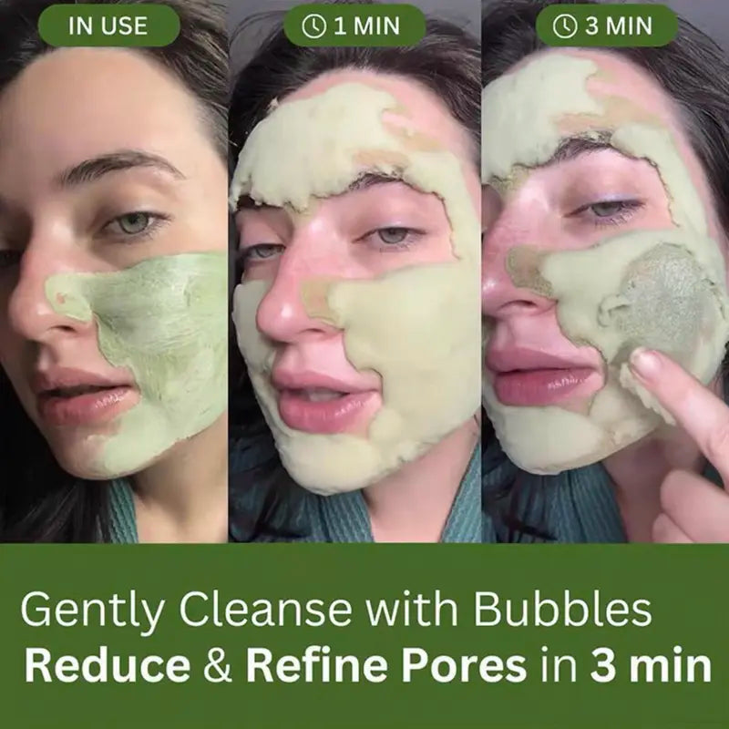 Holy Basil Bubble Deep Mask - Detoxifying Clay Mask with Sparkling Holy Basil & PHA for Pore Cleansing and Blackhead Removal, Korean Wash-Off Treatment for Clearer Skin, 90G