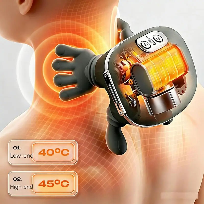 Revolutionary Electric Bionic Hand Massager - 3D Kneading & Heating for Ultimate Neck and Shoulder Relief, Portable & Rechargeable with Adjustable Speed Control