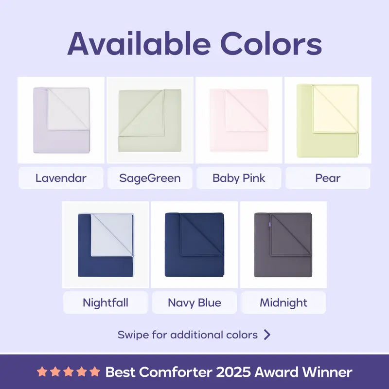 Mellow Sleep Cloudcool Cooling Comforter - Lightweight, Breathable, Dual-Sided Silk & Soft Knit for Instant Cool Relief