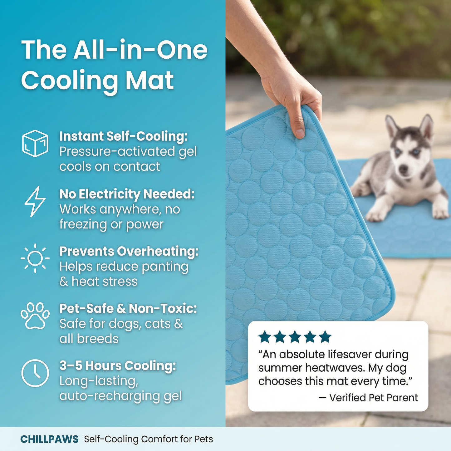 ChillPaws Self-Cooling Dog Mat - No Electricity Needed